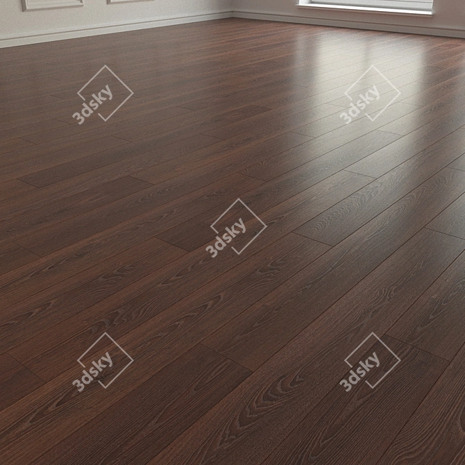 Title: Mocha Sherwood Oak Laminate Parquet 3D model image 2