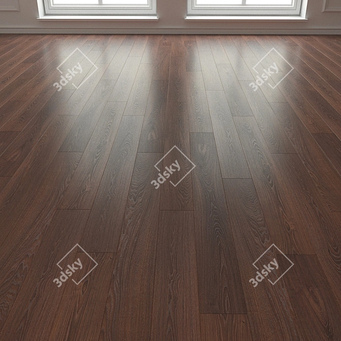 Title: Mocha Sherwood Oak Laminate Parquet 3D model image 3