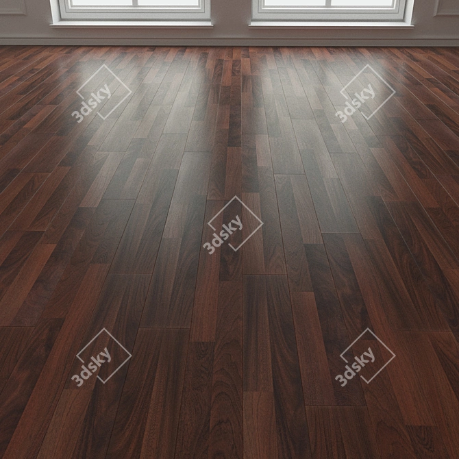 Elegant Mahogany Parquet Laminate 3D model image 3