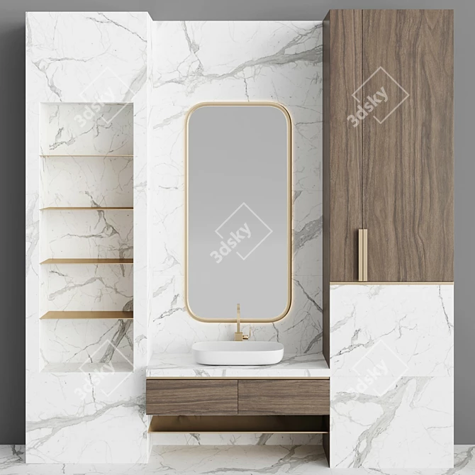 Elegant Bath Ensemble Set 3D model image 1