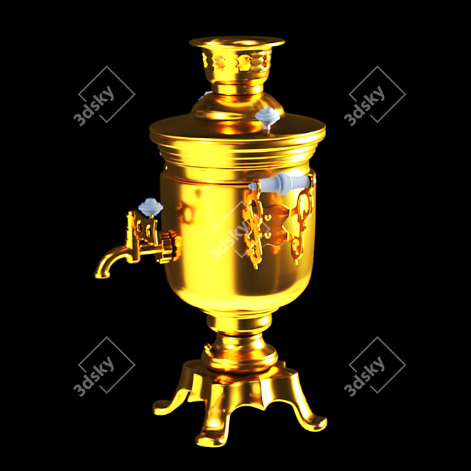 Copper Electric Samovar 3D model image 1