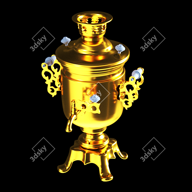 Copper Electric Samovar 3D model image 3