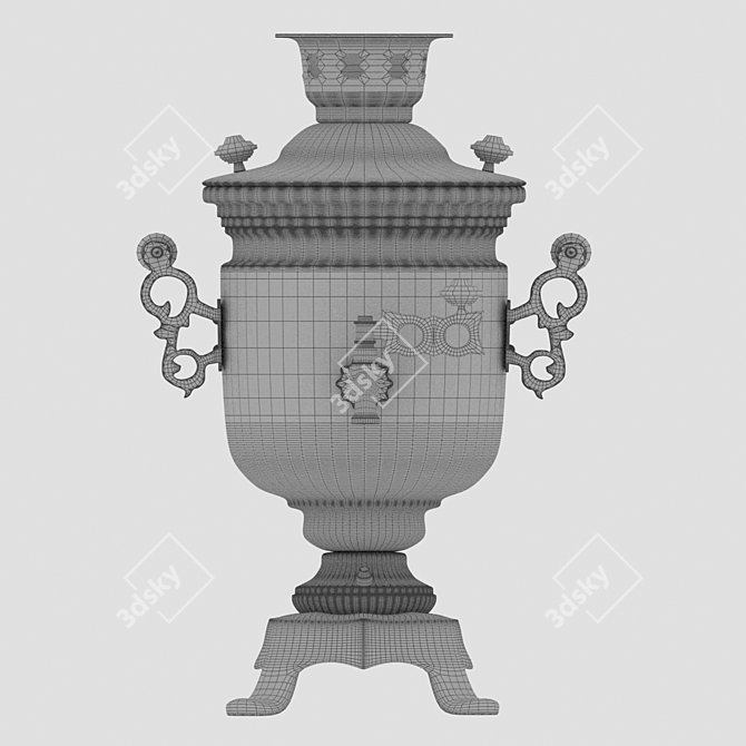 Copper Electric Samovar 3D model image 4