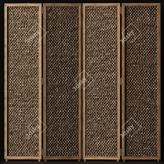 Wooden Screen Decor - Unique Wood Design 3D model image 2