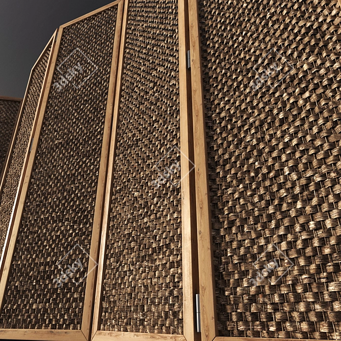Wooden Screen Decor - Unique Wood Design 3D model image 4
