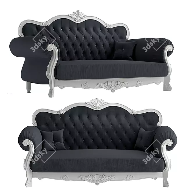 Elegant Baroque Sofa 3D model image 1