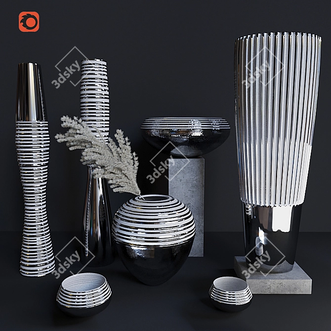 Platinum Antithesis Vases 3D model image 1