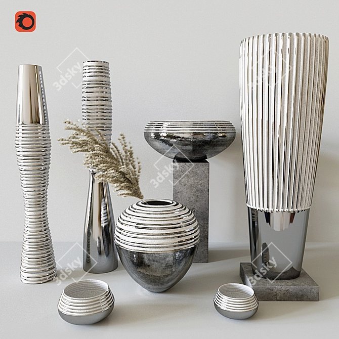 Platinum Antithesis Vases 3D model image 9