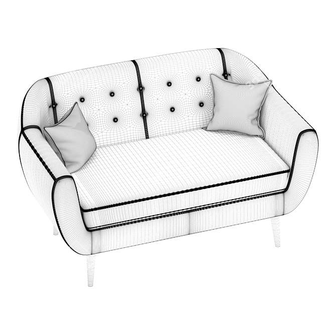 Vibrant Velvet Rotterdam Sofa 3D model image 1