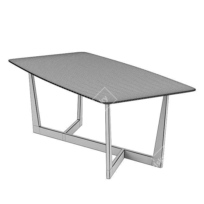 Luxury Marble Table: Calacatta, Rainforest Brown, Sahara Noir 3D model image 4