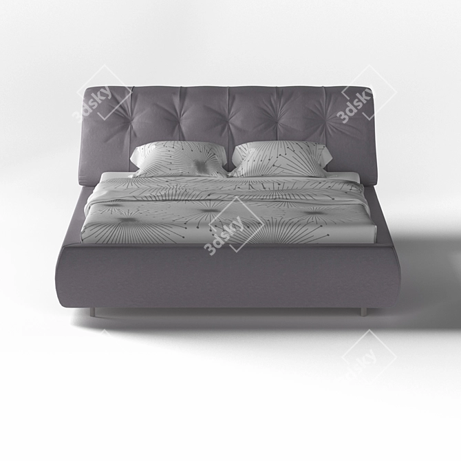 Classic Style Chantal Leather Bed 3D model image 1