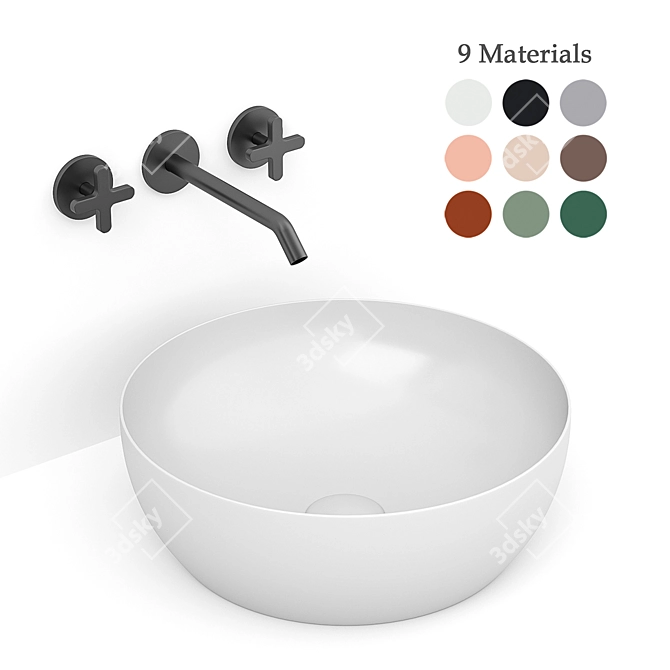 Elegant Azzurra Circle Sink: Modern & Stylish 3D model image 1