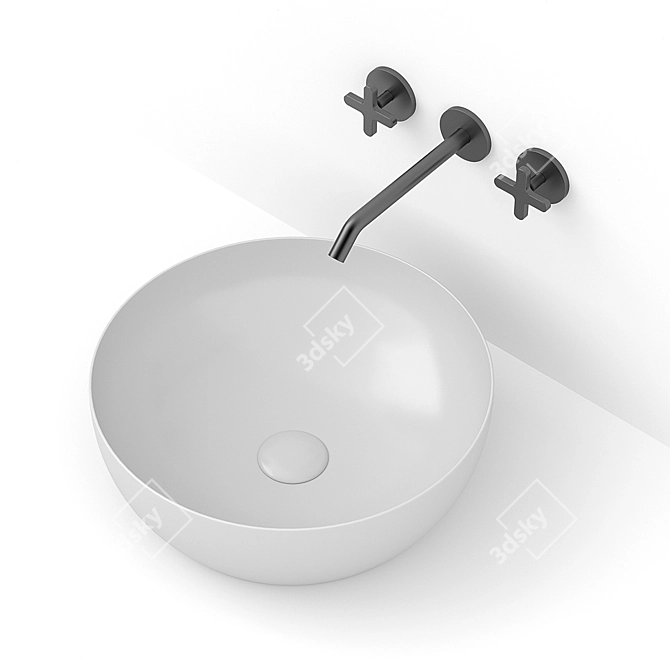 Elegant Azzurra Circle Sink: Modern & Stylish 3D model image 2