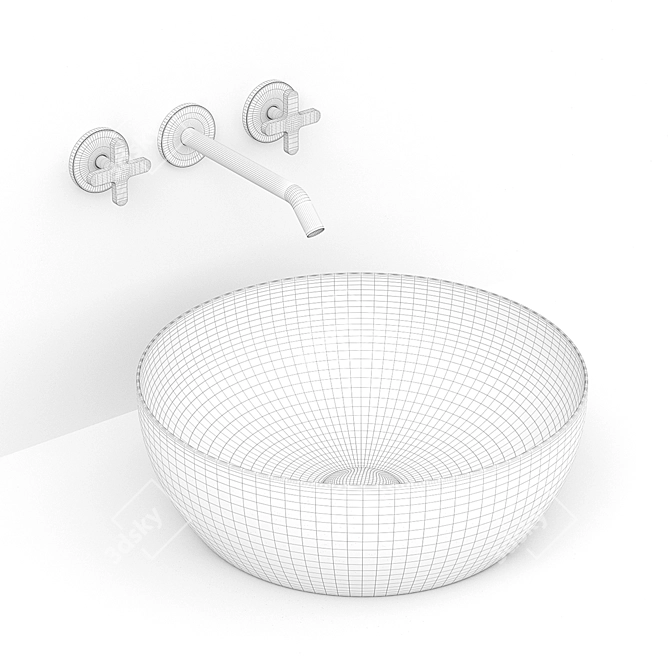 Elegant Azzurra Circle Sink: Modern & Stylish 3D model image 4