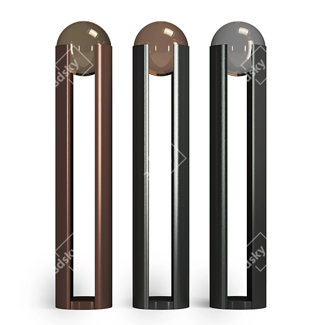 Sleek Metal LED Floor Lamp 3D model image 1