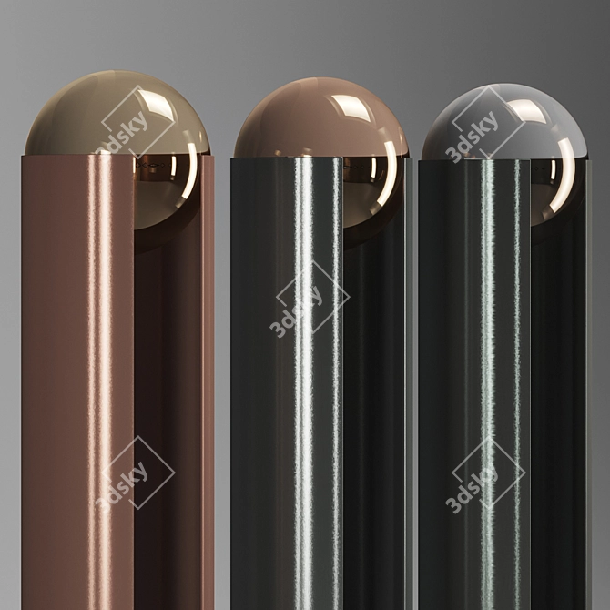 Sleek Metal LED Floor Lamp 3D model image 3