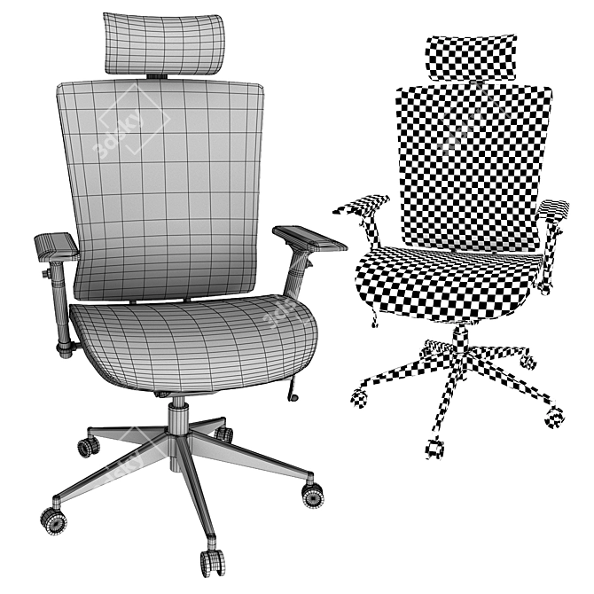 ErgoFlex Office Chair 3D model image 4