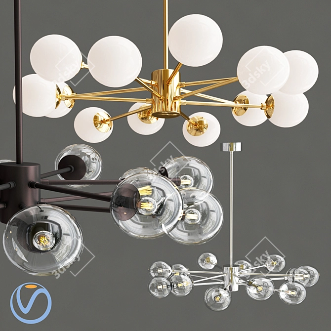 Elegant Arteriors Karrington Chandelier 3D model image 1