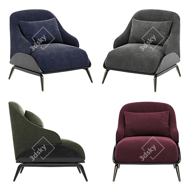 Contemporary Comfort Brigid Armchair 3D model image 1