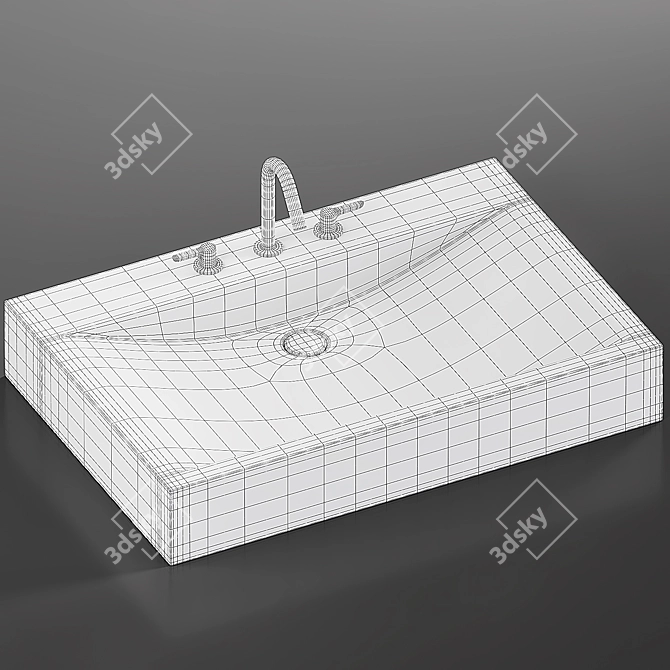 Salvatori Onda Stone Sink 3D model image 5