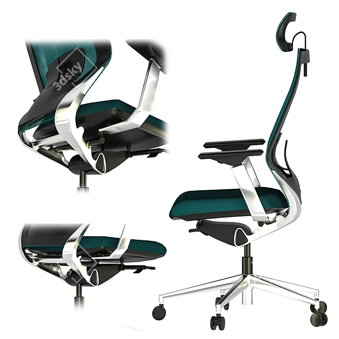 Ergonomic Office Chair 3D Model 3D model image 2