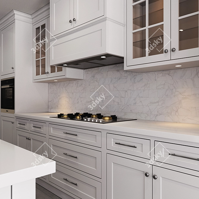 Modern Kitchen Set: 3Dmax Modeling 3D model image 2