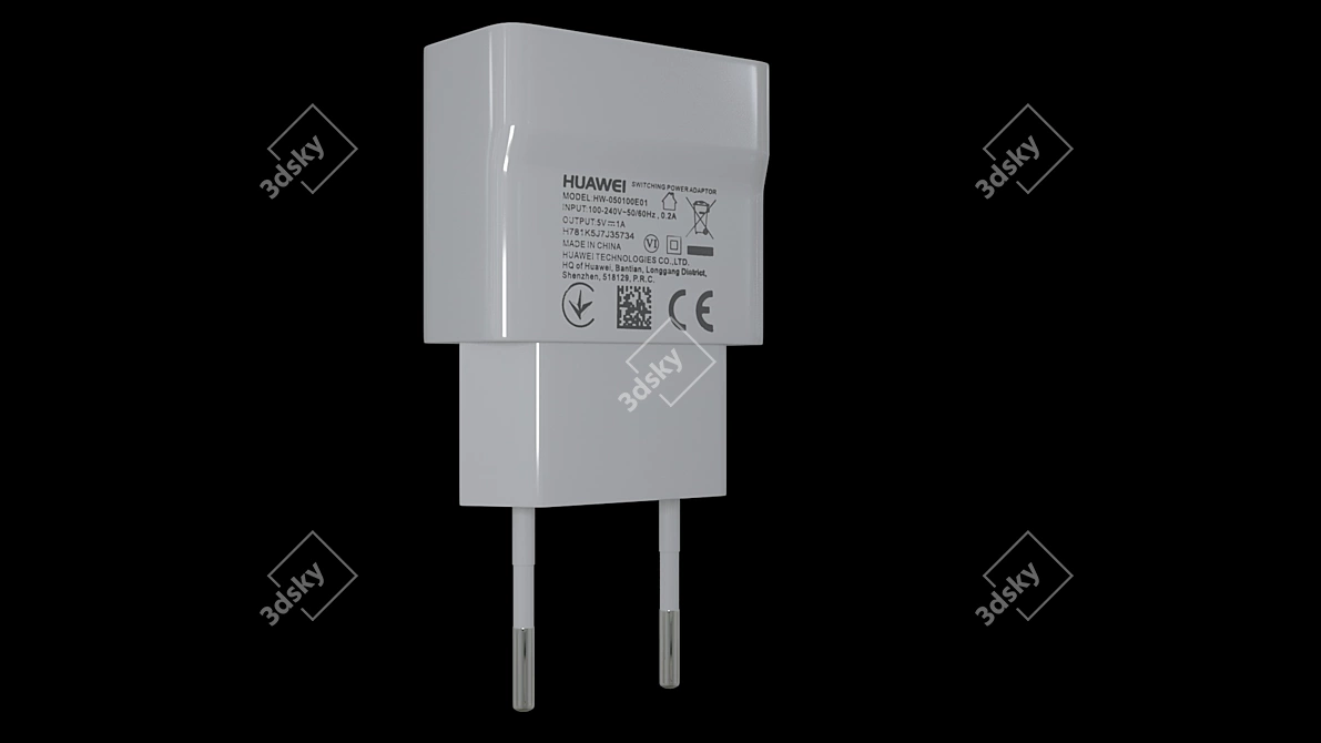 Huawei Charger: High-Quality, Multi-format Compatibility 3D model image 1
