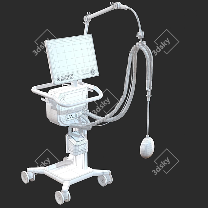 High-Quality Artificial Lung Ventilation Device 3D model image 5