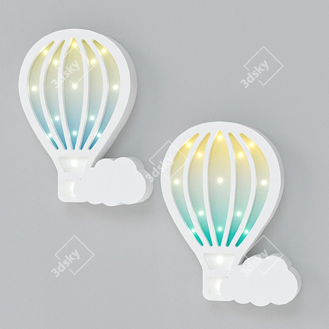 Magical Balloon Kids Lamp 3D model image 1