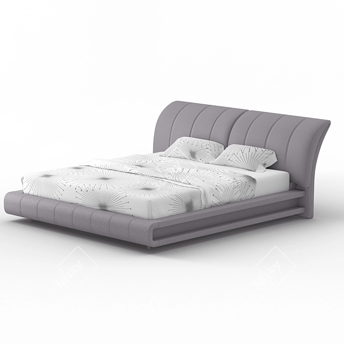 Classic Bliss Leather Bed 3D model image 2