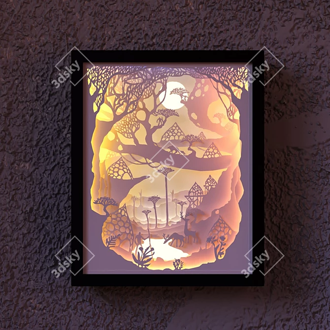 Whimsical Paper Night Light 3D model image 2