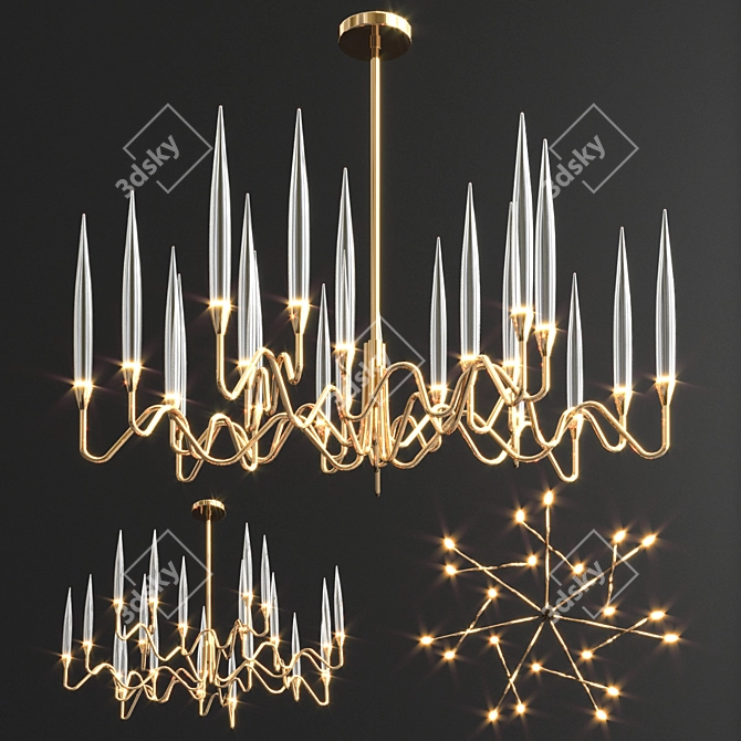 Elegant Illuminate: Il Pezzo Mancante Chandeliers 3D model image 1