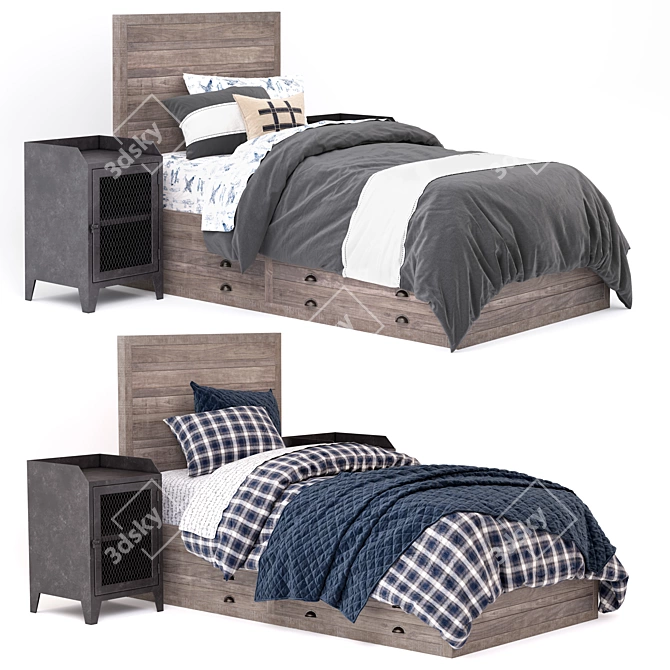 Weller Storage Bed: Versatile Elegance 3D model image 1