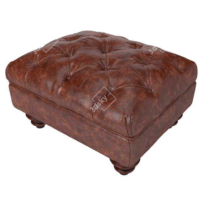 Luxury Claverdon Leather Footstool 3D model image 1