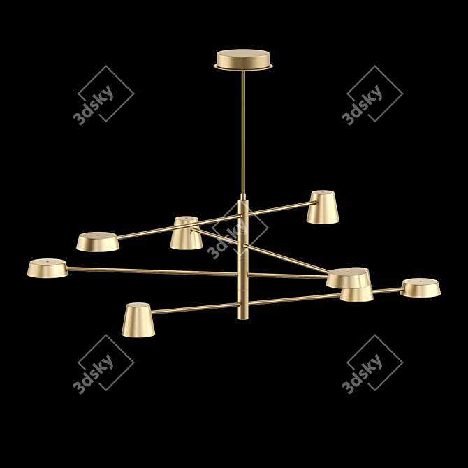 Elegant Asymmetric LED Chandelier 3D model image 2