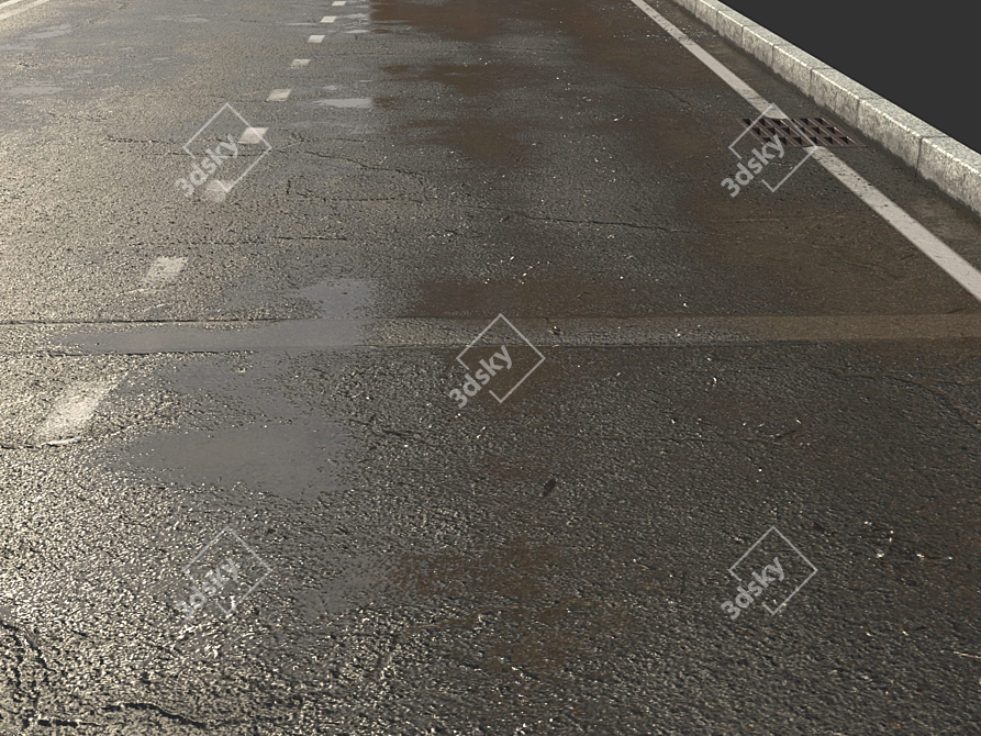 Rainy Road Texture Bundle 3D model image 4