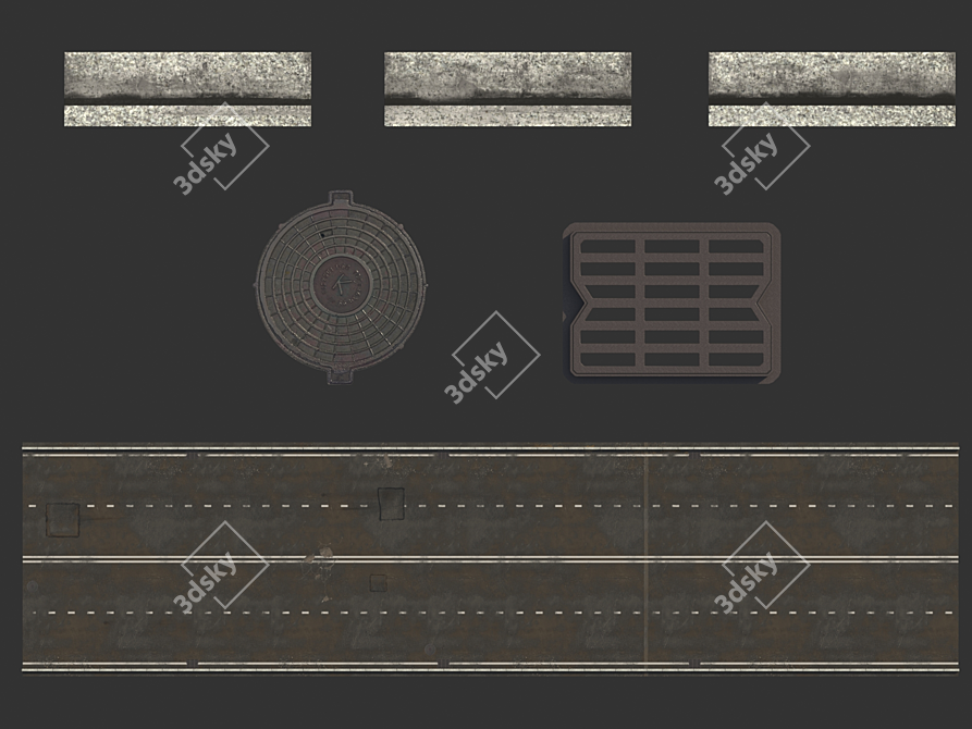 Rainy Road Texture Bundle 3D model image 5