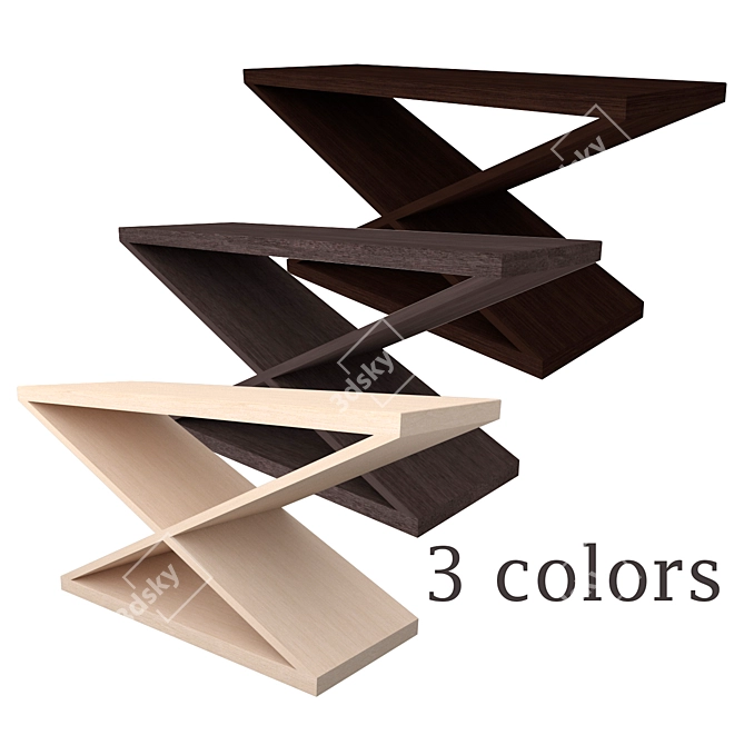 Product Title: Stylish Tri-Color Console 3D model image 1