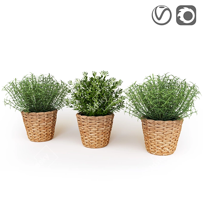 FEJKA Artificial Potted Plants: Lifelike Décor 3D model image 1