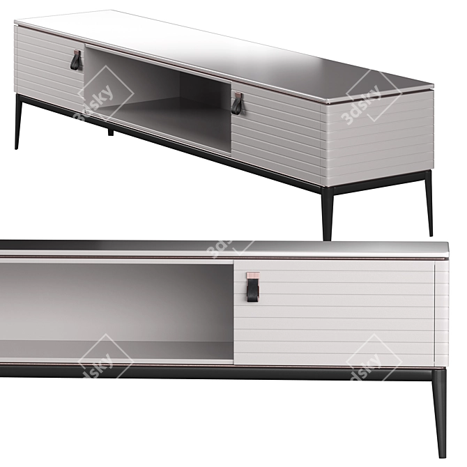 Sleek Levanzo Low Sideboard 3D model image 1