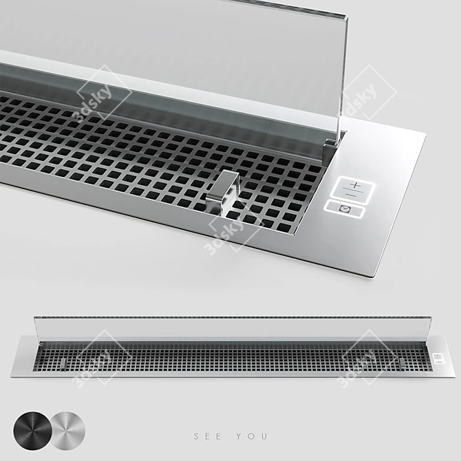 Sleek Steel Downdraft Extractor 3D model image 1