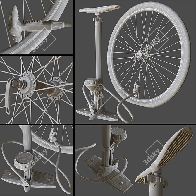 Versatile Bicycle Pump 3D model image 4