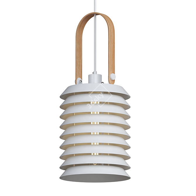 Stylish White Lantern Pendant - Lampatron ROINE 3D model image 2