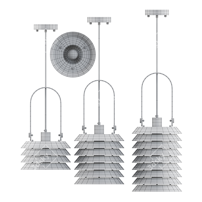 Stylish White Lantern Pendant - Lampatron ROINE 3D model image 4
