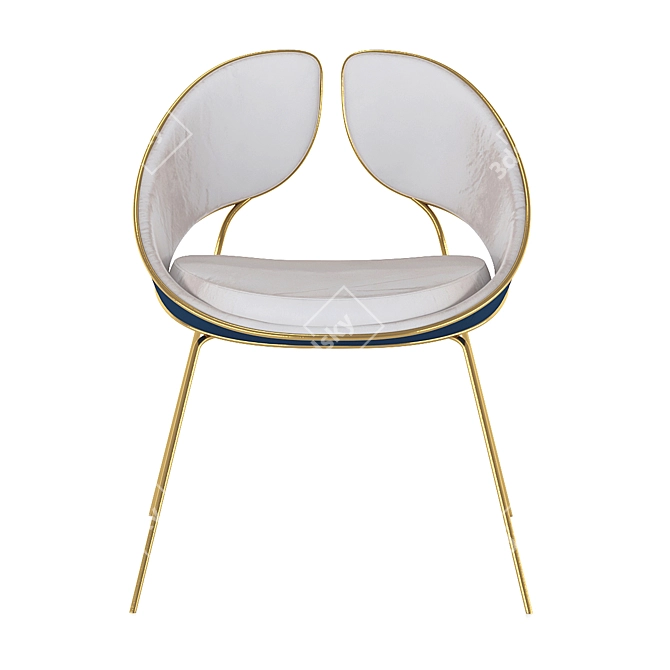 Hyoku Velvet Dining Chair 3D model image 2