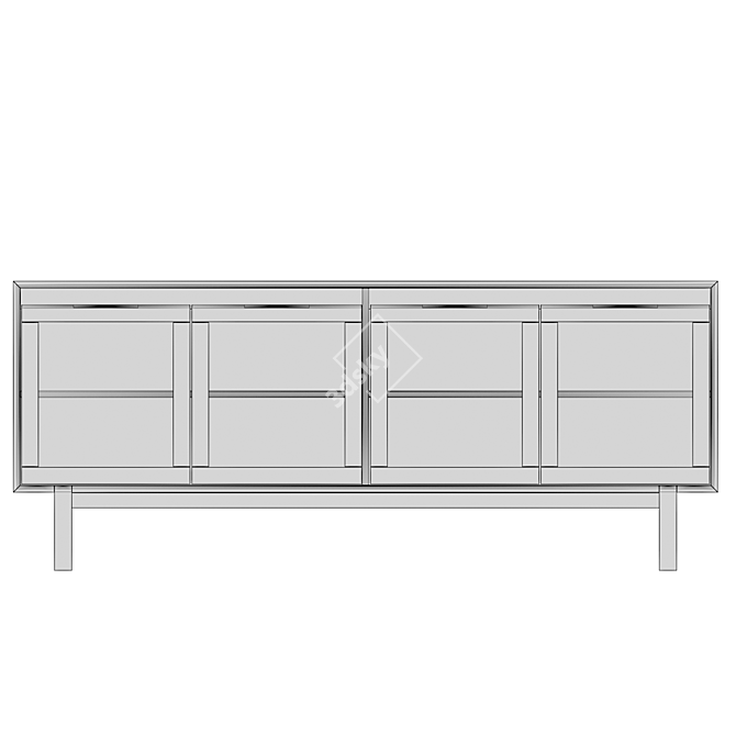 Modern JP Line 6.0 Glass Media Console 3D model image 3