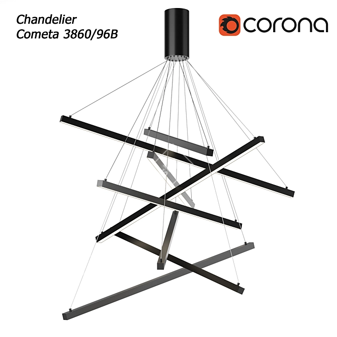 Odeon Cometa Chandelier: Elegant Italian Design 3D model image 1