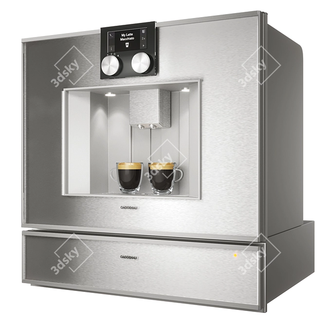 Gaggenau Built-in Espresso Maker & Warming Drawer 3D model image 1