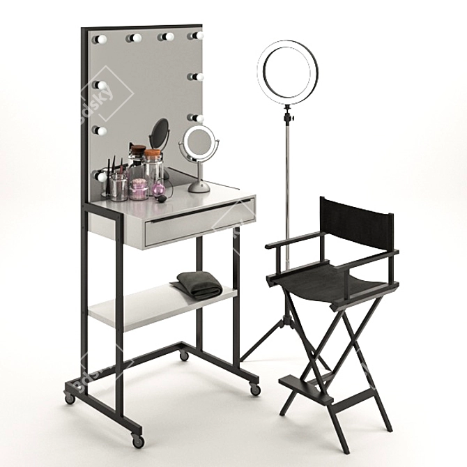 Custom Makeup Artist Table 3D model image 9