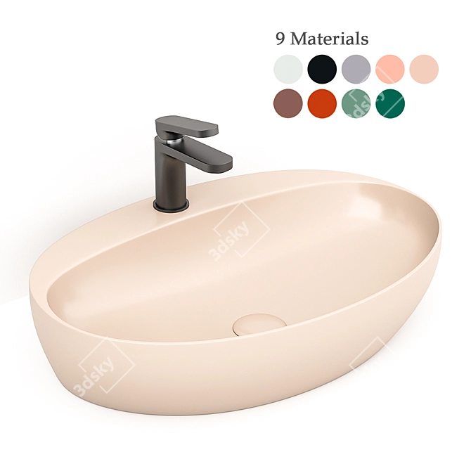 Azzurra Elegance Circle Sink: Stylish and Versatile 3D model image 2